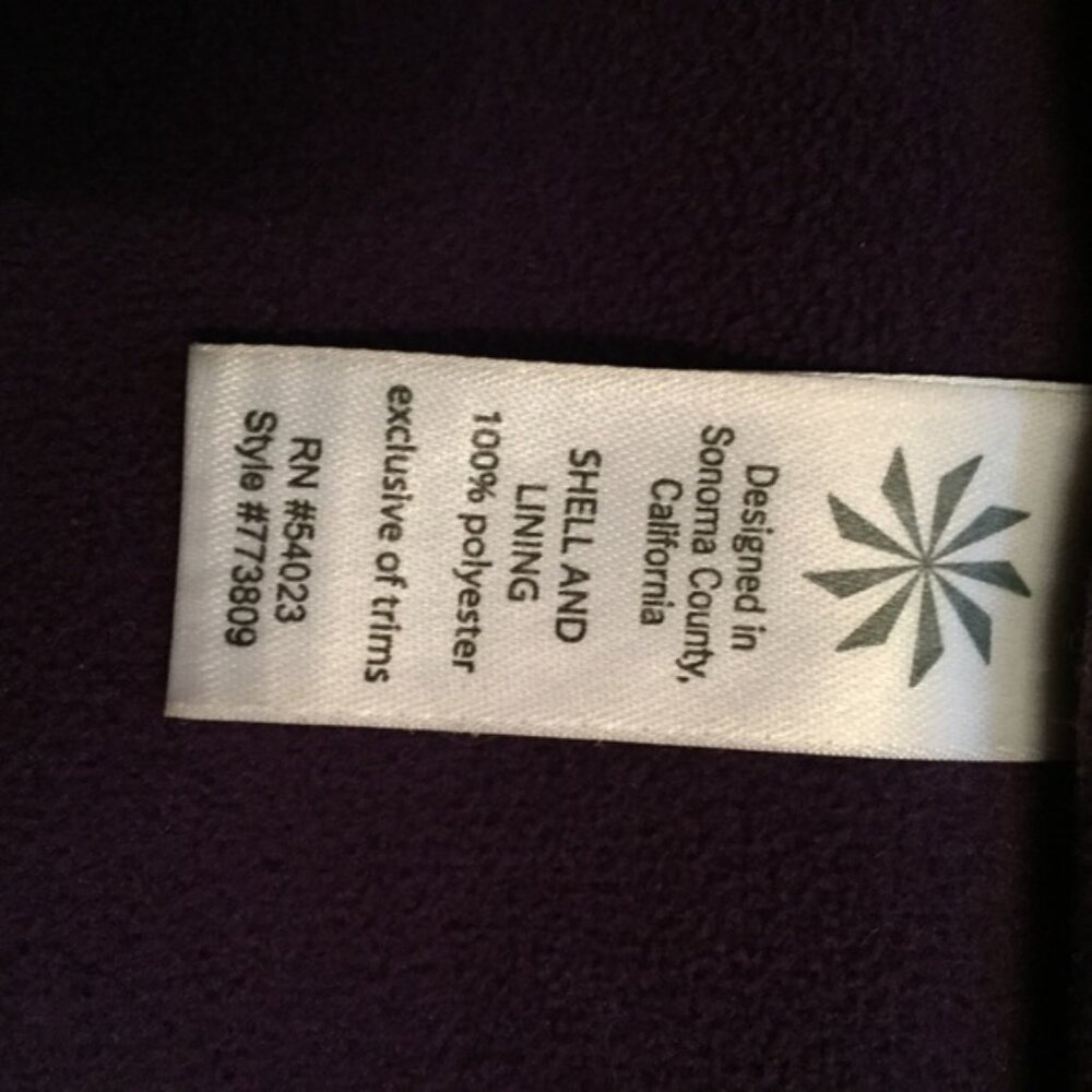 ATHLETA COAT JACKET PURPLE FLEECE SNAPS POCKETS Size M MEDIUM - Picture 7 of 8